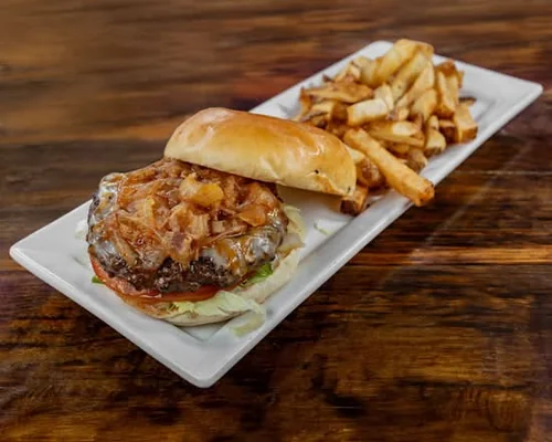 Bourbon Bacon Jam Burger at Gabby'S Bar And Grill